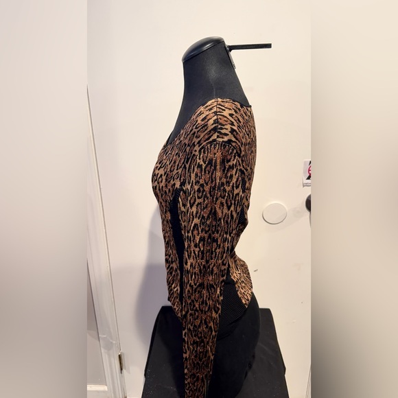 Vintage Cache Leopard Print Zip-Up Top - Picture 3 of 5